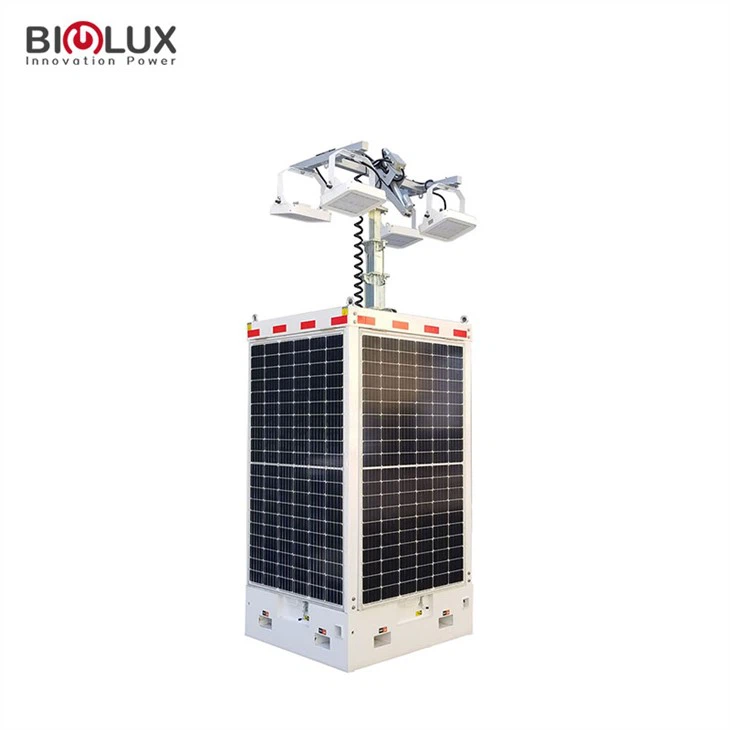 Mobil Solar Cuboid Tower Elektrikli Teleskopik Direk 360 Derece Dönüş